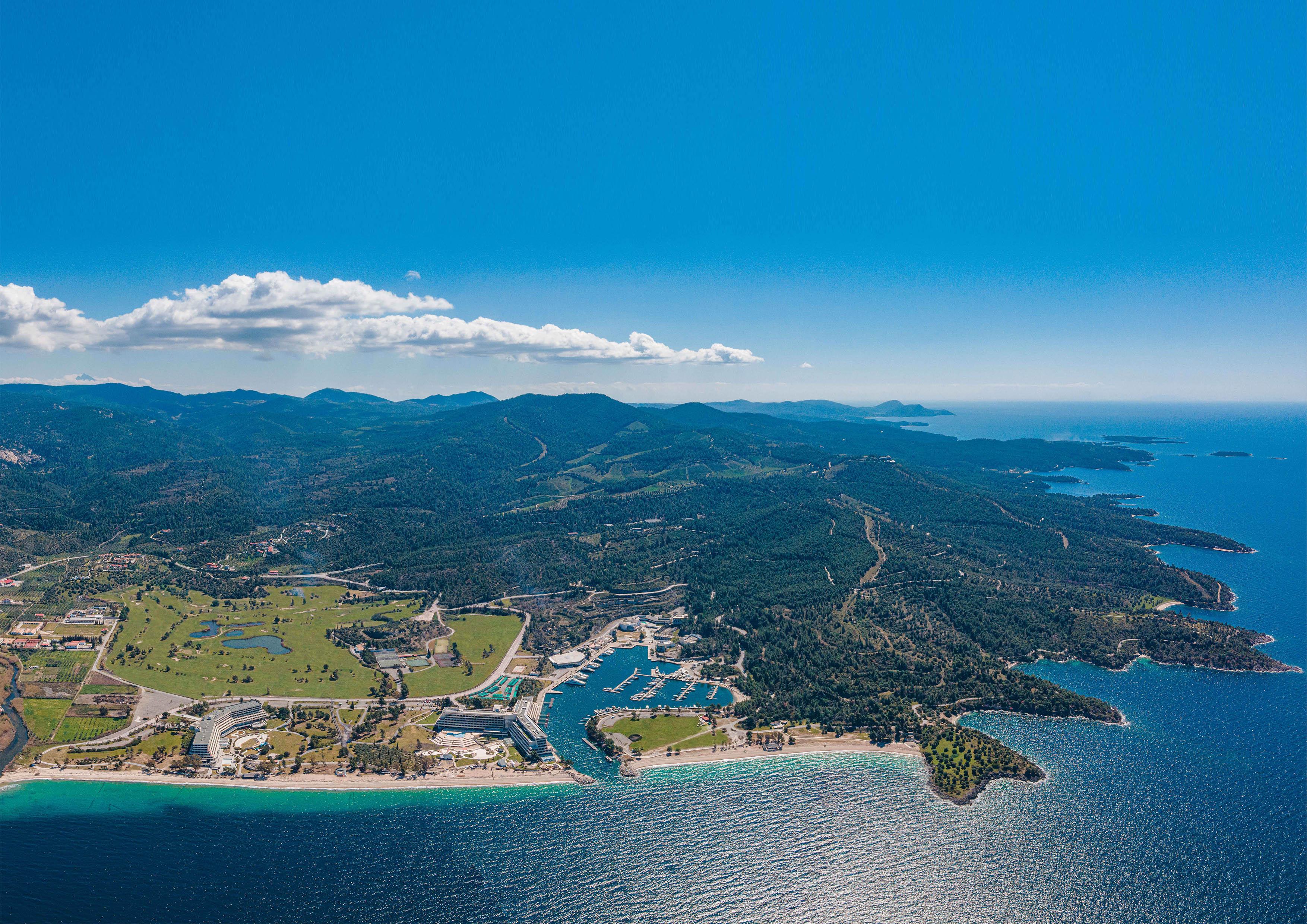 Porto Carras Meliton Hotel Neos Marmaras Exterior photo Aerial view of the port of Rafina