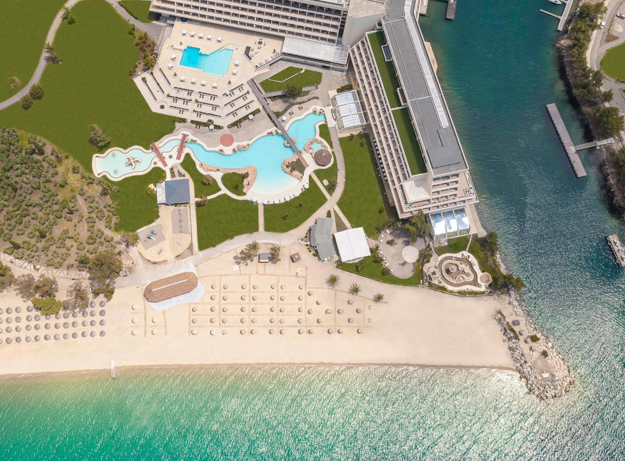 Porto Carras Meliton Hotel Neos Marmaras Exterior photo Aerial view of the hotel